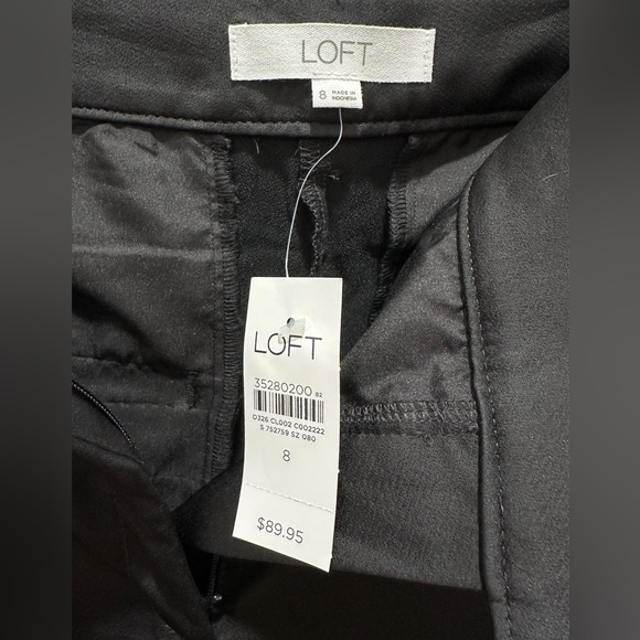 NWT LOFT women’s size 8 black cargo satin pants - Picture 9 of 9
